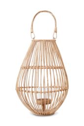 Orsina Elegant Design Lantern With Hoop Handle, Functional Tealight Lantern, Sleek Large Candle Lantern in Natural - thumbnail 2