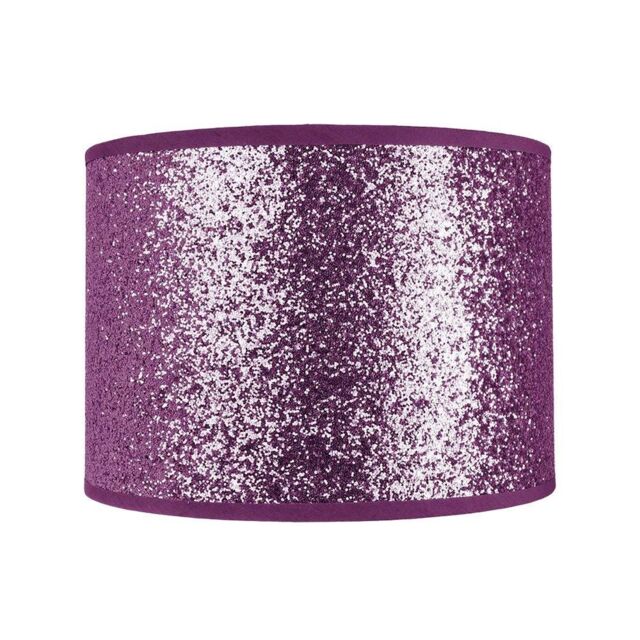 Happy Homewares Modern & Designer Bright Glitter Fabric Pendant/Lamp Shade in Purple - Size: 10 inches - image 1