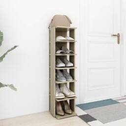 Berkfield Home Shoe Cabinet Sonoma Oak 27.5x27x102 cm Engineered Wood in Light Oak - thumbnail 1