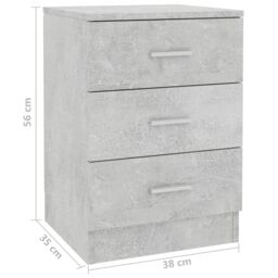 Berkfield Home Bedside Cabinet Concrete Grey 38x35x56 cm Engineered Wood - Size: 38 x 35 x 56 cm - thumbnail 6