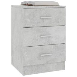Berkfield Home Bedside Cabinet Concrete Grey 38x35x56 cm Engineered Wood - Size: 38 x 35 x 56 cm - thumbnail 3
