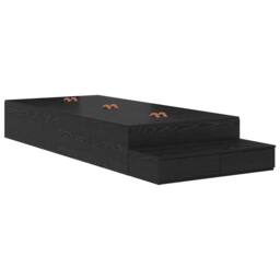 Berkfield Home Storage Bed Frame Black oak Engineered wood 236.5 x 100 x 31.5 cm - thumbnail 3