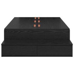 Berkfield Home Storage Bed Frame Black oak Engineered wood 236.5 x 100 x 31.5 cm - thumbnail 8
