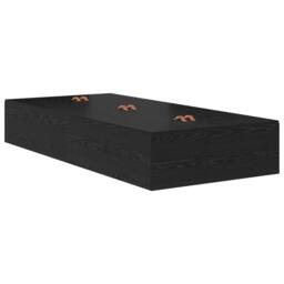 Berkfield Home Storage Bed Frame Black oak Engineered wood 236.5 x 100 x 31.5 cm - thumbnail 7