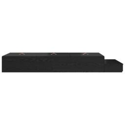 Berkfield Home Storage Bed Frame Black oak Engineered wood 236.5 x 100 x 31.5 cm - thumbnail 9