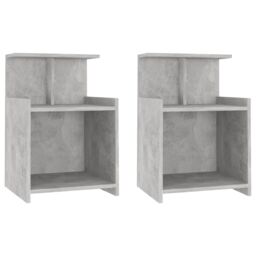 Berkfield Home Bed Cabinets 2 pcs Concrete Grey 40x35x60 cm Engineered Wood - Size: 40 x 35 x 60 cm - thumbnail 2