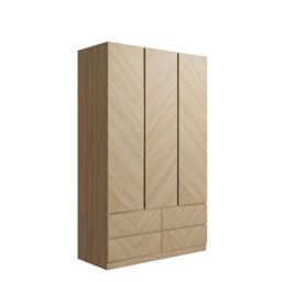 GFW Catania 3 Door 4 Drawer Wardrobe in Light Oak - thumbnail 4
