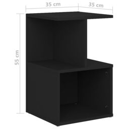 Berkfield Home Bedside Cabinet Black 35x35x55 cm Engineered Wood - Size: 35 x 35 x 55 cm - thumbnail 6