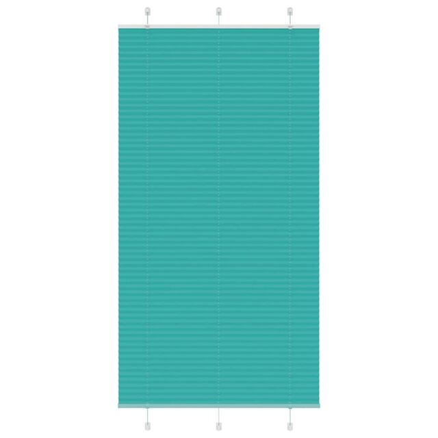Berkfield Home Pleated Blind Petrol Green 110x200 cm Fabric Width 109.4 cm Polyester - image 1