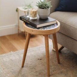 Hartsmede Handmade Side Table Solid Mango Wood Detachable Legs Marrakesh in Dark Blue - thumbnail 7