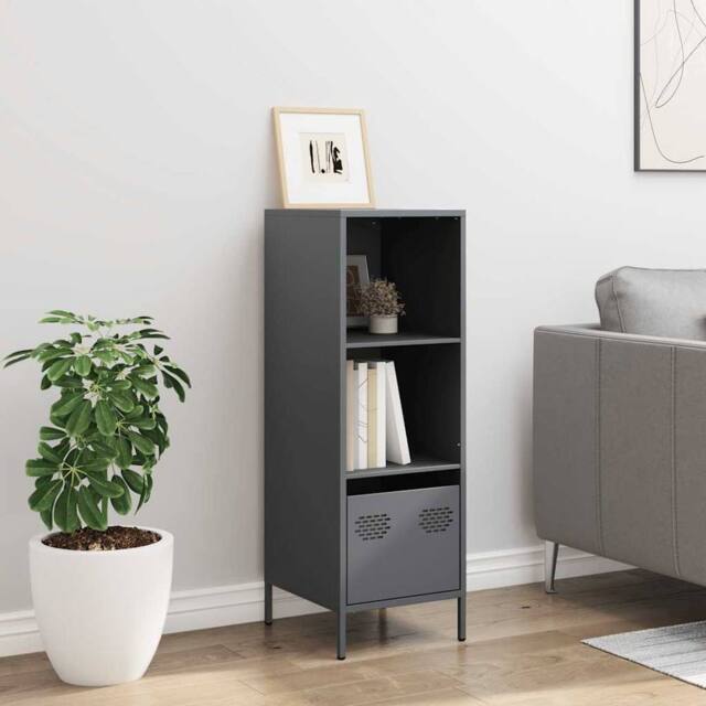 Berkfield Home Highboard Anthracite 35x39x103.5 cm Steel in Dark Grey - image 1