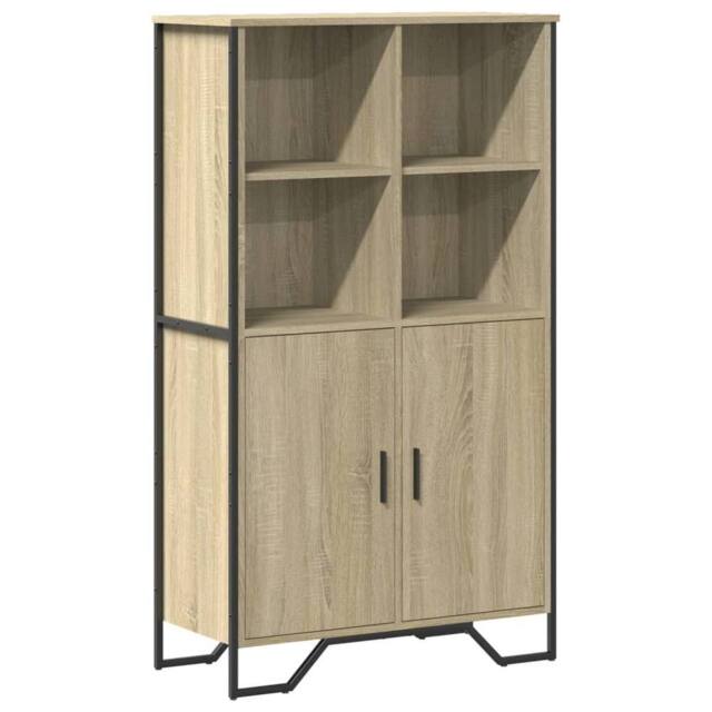 Berkfield Home Highboard Sonoma Oak 79.5x35.5x137.5 cm Engineered wood in Light Tan - image 1