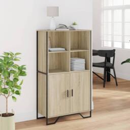 Berkfield Home Highboard Sonoma Oak 79.5x35.5x137.5 cm Engineered wood in Light Tan - thumbnail 3