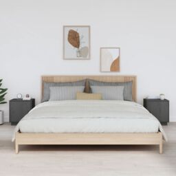Berkfield Home Bedside Cabinets 2 pcs Grey 40x34x45 cm Solid Wood Pine - Size: 40 x 34 x 45 cm - thumbnail 1