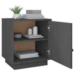 Berkfield Home Bedside Cabinets 2 pcs Grey 40x34x45 cm Solid Wood Pine - Size: 40 x 34 x 45 cm - thumbnail 5