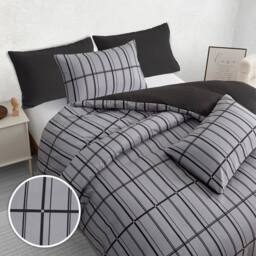 Pamposh Microfibre Duvet Cover Set King Size Reversible Bedding Sets in Grey - Size: Super King - thumbnail 5