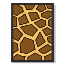 ARTZE Cute Cartoon Style Giraffe Print Framed Print SIZE: A3 with Black Frame in Brown - Size: A4