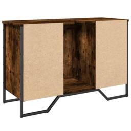 Berkfield Home Bathroom Sink Cabinet Smoked Oak 91x35x60 cm Engineered Wood - Size: 91 x 35 x 60 cm - thumbnail 6