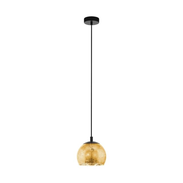 Loops Pendant Ceiling Light Colour Black Shade Gold Color Glass Bulb E27 1x40W - image 1