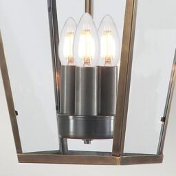 Netlighting Mansion House 3 Light Outdoor Ceiling Chain Lantern Brass IP44 E14 in Yellow - thumbnail 3