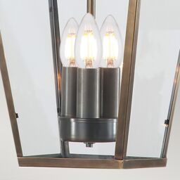 Netlighting Mansion House 3 Light Outdoor Ceiling Chain Lantern Brass IP44 E14 in Yellow - thumbnail 4
