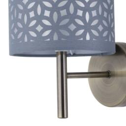 First Choice Lighting Set of 2 Brea - Antique Brass Wall Lights with Grey Cut Out Shade in Gold - thumbnail 3