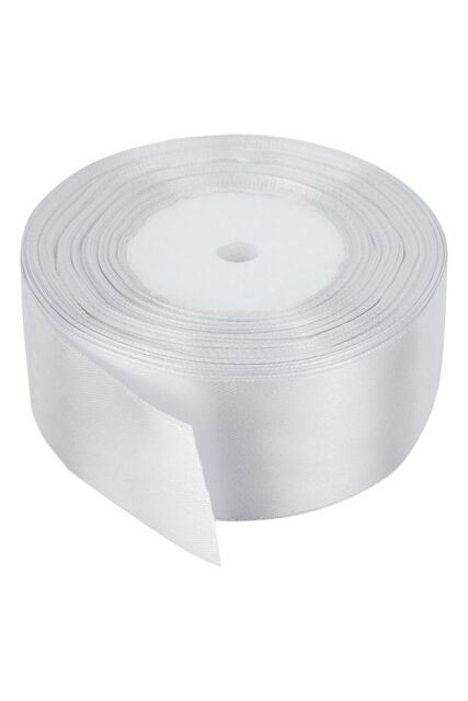 Neel Blue Double Sided Satin Polyester Ribbon Roll, 50mm x 25 Metres in White - image 1