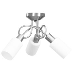 Berkfield Home Ceiling Lamp with Ceramic Shades for 3 E14 Bulbs White Cone - thumbnail 4