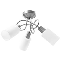 Berkfield Home Ceiling Lamp with Ceramic Shades for 3 E14 Bulbs White Cone - thumbnail 2