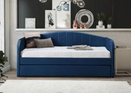 Flintshire Furniture Ltd Fabric Day Bed with pull out bed in Blue - Size: Single - thumbnail 2