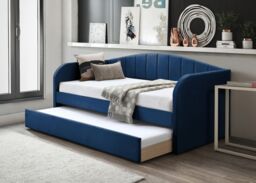 Flintshire Furniture Ltd Fabric Day Bed with pull out bed in Blue - Size: Single - thumbnail 1