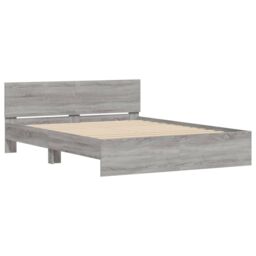 Berkfield Home Bed Frame with LED without Mattress Grey Sonoma 160x200 cm - thumbnail 6