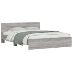 Berkfield Home Bed Frame with LED without Mattress Grey Sonoma 160x200 cm - thumbnail 3