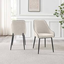 FurnitureboxUK Lulworth Whitewashed Wood Dining Table 4 Beaumont Chairs in Cream - thumbnail 8