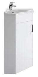 Balterley Gloss White Free Standing 1 Door Corner Vanity Basin Unit 555mm