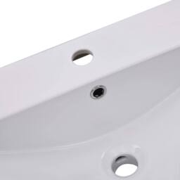 Berkfield Home Built-in Basin 101x39.5x18.5 cm Ceramic White - thumbnail 5