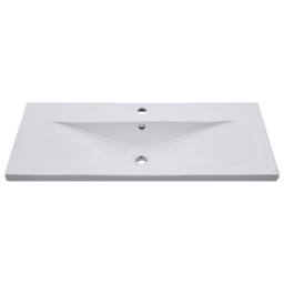 Berkfield Home Built-in Basin 101x39.5x18.5 cm Ceramic White - thumbnail 3
