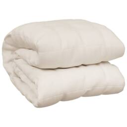 Berkfield Home Soft Weighted Blanket Light Cream 220x240 cm King 11 kg Fabric - thumbnail 3