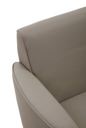 Orsina Grey Leather Effect Arm Chair, Leather Living Room Chair with Chrome Base, Upholstered Dining Chair in Brown - thumbnail 5
