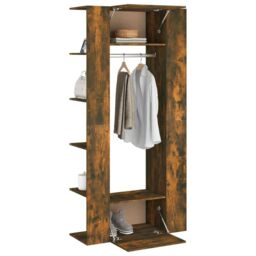 Berkfield Home Hallway Cabinets 2 pcs Smoked Oak Engineered Wood in Brown - thumbnail 5