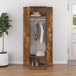 Berkfield Home Hallway Cabinets 2 pcs Smoked Oak Engineered Wood in Brown - thumbnail 3