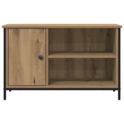 Berkfield Home TV Cabinet Artisan Oak 80x40x50 cm Engineered Wood & Steel in Beige - Size: 80 x 40 x 50 cm - thumbnail 6
