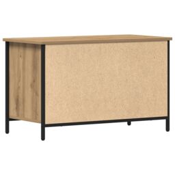 Berkfield Home TV Cabinet Artisan Oak 80x40x50 cm Engineered Wood & Steel in Beige - Size: 80 x 40 x 50 cm - thumbnail 8