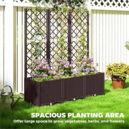 SPETLEK Plastic Raised Planter Box with Trellis Drainage Holes in Dark Grey - Size: 10kg - thumbnail 4