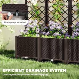 SPETLEK Plastic Raised Planter Box with Trellis Drainage Holes in Dark Grey - Size: 10kg - thumbnail 3