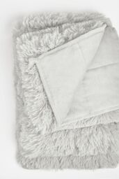 OHS Fluffy Fleece Weighted Blanket Sensory Throw, 125 x 180cm - 6kg in Silver - Size: 125 cm x 180 cm - thumbnail 4