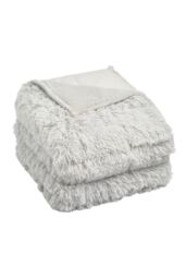 OHS Fluffy Fleece Weighted Blanket Sensory Throw, 125 x 180cm - 6kg in Silver - Size: 125 cm x 180 cm