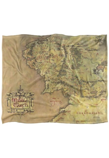 Lord of the Rings Map of Middle Earth Silky Touch Super Soft Throw Blanket 152 X 127 cm in White - image 1