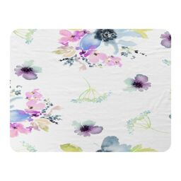 Benjamin Tate Design Watercolour Flowers Blanket in Natural - Size: 120 cm x 150 cm - thumbnail 1