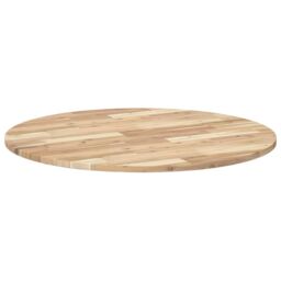 Berkfield Home Table Top Round √ò90x2 cm Solid Wood Acacia in Brown - Size: 90x2 cm - thumbnail 5